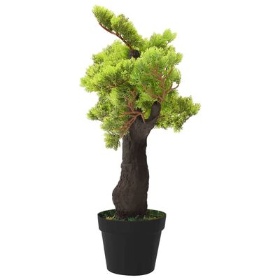 vidaXL kunstigt cypres-bonsaitræ med potte 70 cm grøn