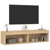 vidaXL tv-borde med LED-lys 2 stk. 60x30x30 cm sonoma-eg