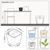 LECHUZA plantekrukke QUADRO LS 21 ALL-IN-ONE metallisk sort