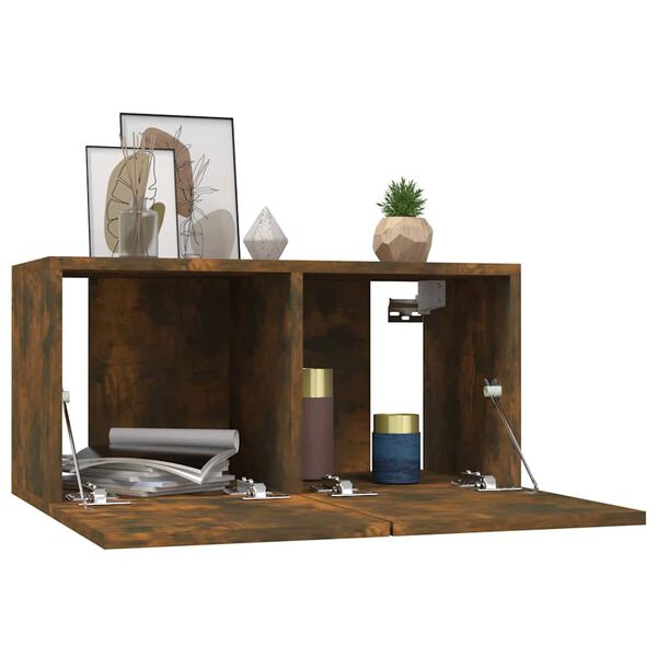 vidaXL tv-skabe 3 stk. 60x30x30 cm konstrueret træ røget egetræ