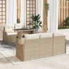 vidaXL Havesofa S&aelig;t med pude med pude 6 pcs Beige Poly Rattan
