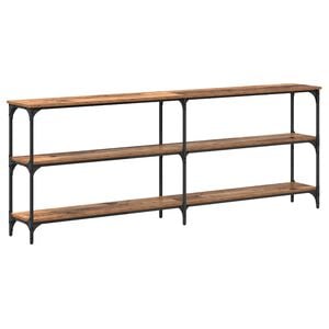vidaXL Konsolbord Gammelt tr&aelig; 200 x 29 x 75 cm Samlet tr&aelig; og metal