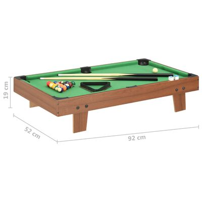 vidaXL mini-poolbord 92x52x19 cm brun og grøn