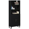 vidaXL Highboard Sort eg 69,5 x 34 x 180 cm Konstrueret tr&aelig;
