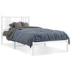 vidaXL sengeramme med sengegavl 100x200 cm metal hvid