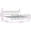vidaXL sengeramme med sengegavl og fodgærde 183x213 cm metal hvid