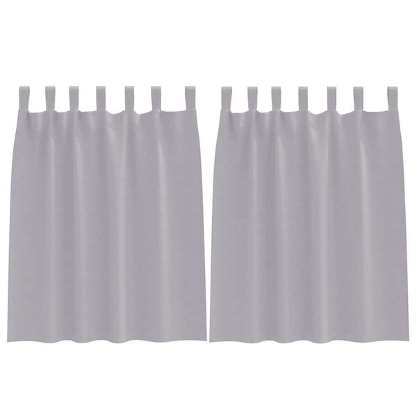 vidaXL Mørklægningsgardiner med ringe 2 pcs Metal Grå 140 x 140 cm
