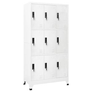 vidaXL skab 90x45x180 cm st&aring;l hvid