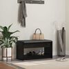 vidaXL Hallb&aelig;nk med pude Sort Eg 83 x 38 x 45 cm Kunstigt tr&aelig; og stof