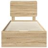 vidaXL Sengestel med skuffe Sonoma eg 75 x 190 cm Ingeni&oslash;rtr&aelig;