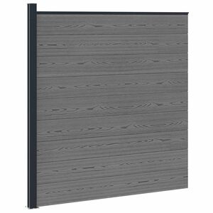 vidaXL Hegnss&aelig;t 175 x 186 cm WPC og Aluminium Gr&aring;