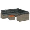 vidaXL Havesofa S&aelig;t med pude 9 pcs Gr&aring; polyrattan