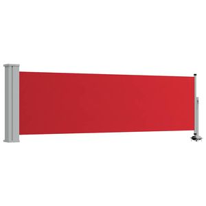 vidaXL sammenrullelig sidemarkise til terrassen 80x300 cm r&oslash;d