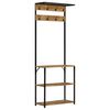 vidaXL knager&aelig;kke med skoopbevaring 68x30x182 cm massivt ru mangotr&aelig;