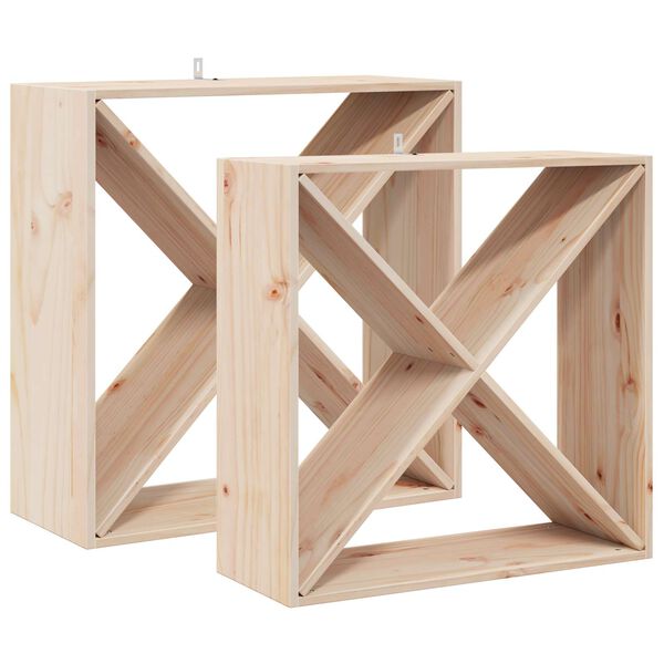 vidaXL Vinfad 2 pcs Naturfarvet 62 x 25 x 62 cm Massiv fyrretræ