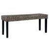 vidaXL b&aelig;nk 110 cm naturlig kubu-rattan massivt mahognitr&aelig; sort