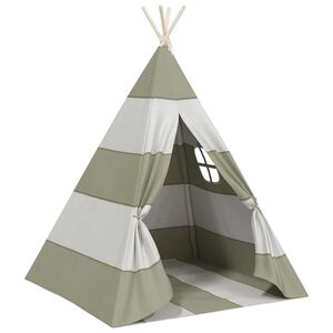 vidaXL B&oslash;rnetelt Gr&aring; og Hvid 120 x 120 x 150 cm Massivt fyrretr&aelig;