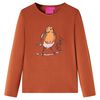 Lang&aelig;rmet T-shirt til b&oslash;rn str. 104 cognacfarvet