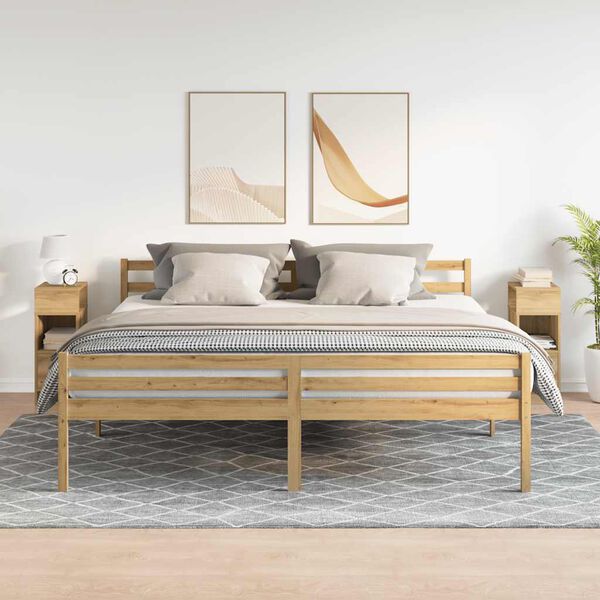 vidaXL sengeborde 2 stk. med skuffe 25x31x66 cm kunsteg