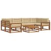 vidaXL Udend&oslash;rs sofagruppe med pude 7 pcs Naturlig og Beige