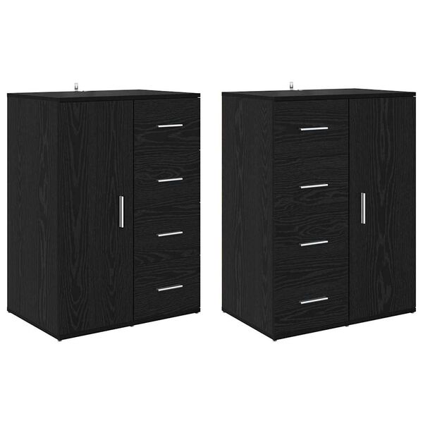 vidaXL Sideboards Corona 2 pcs Sort eg 59 x 39 x 80 cm Konstrueret tr&aelig;