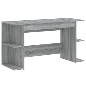 vidaXL skrivebord 140x50x75 cm konstrueret tr&aelig; gr&aring; sonoma-eg