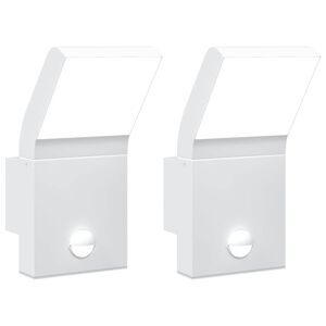 vidaXL udend&oslash;rs LED-v&aelig;glamper 2 stk. sensorer trykst&oslash;bt aluminium hvid