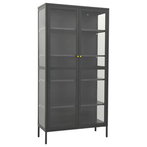 vidaXL udstillingsskab 90x40x180 cm st&aring;l og h&aelig;rdet glas antracitgr&aring;
