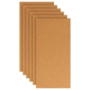 vidaXL Korkplade 6 pcs 100 x 50 x 1 cm Kork Brun