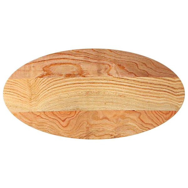 vidaXL bordplade 100x50x4 cm massivt egetr&aelig; oval lysebrun