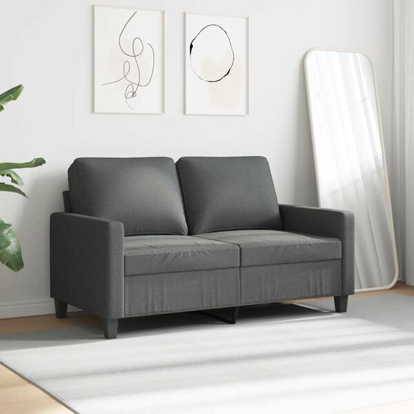 vidaXL 2-personers sofa 120 cm stof m&oslash;rkegr&aring;