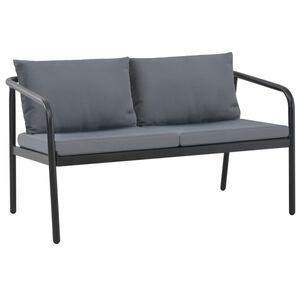 vidaXL 2-personers havesofa med hynder gr&aring; aluminium