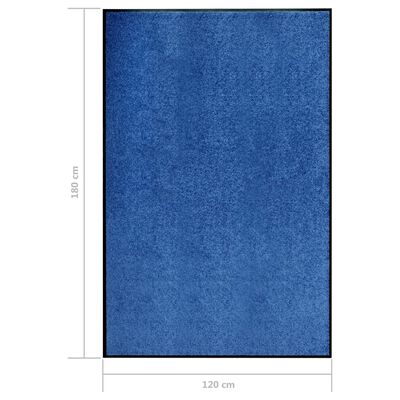vidaXL vaskbar dørmåtte 120x180 cm blå