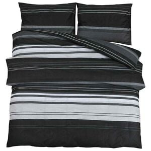 vidaXL 2 stk. 200 x 200 cm + 65 x 65 cm 100% Cotton Black Stripes
