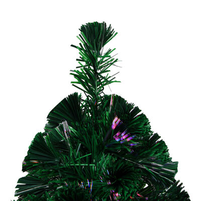 vidaXL kunstigt juletræ med fod 240 cm fiberoptik grøn