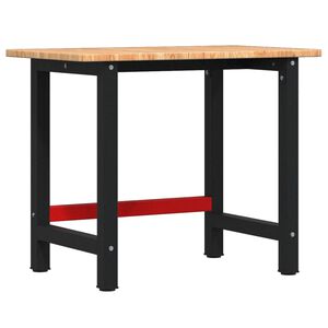 vidaXL arbejdsb&aelig;nk 100x60x81,5 cm massivt egetr&aelig; rektangul&aelig;r lysebrun