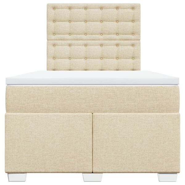 vidaXL kontinentalseng med madras 120x200 cm stof cremefarvet