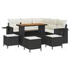 vidaXL Havesofa S&aelig;t 9 stk. Sort polyrattan