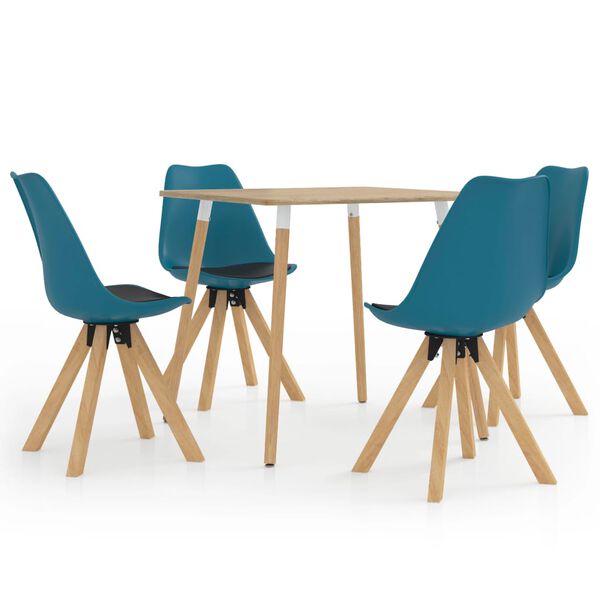 vidaXL spisebordss&aelig;t 5 dele sort og turkis