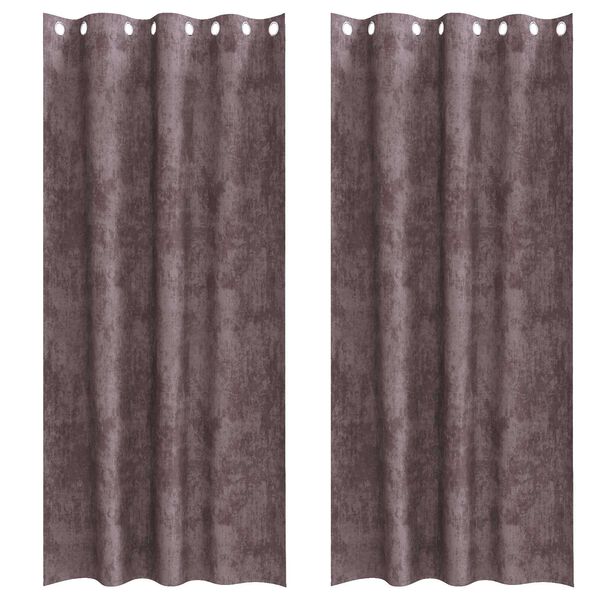 vidaXL Velour Gardiner med gardiner 2 pcs Brun 260 x 140 cm Fl&oslash;jl