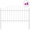 vidaXL Havehegn 8 pcs Hvid 170 x 140 cm Pulverlakeret st&aring;l