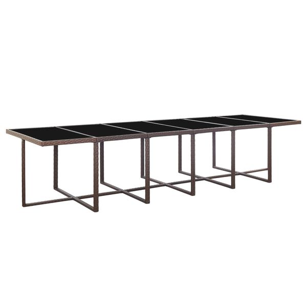 vidaXL udend&oslash;rs spisebordss&aelig;t 17 dele med hynder polyrattan brun