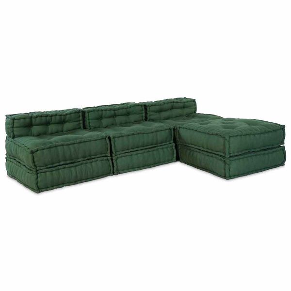 vidaXL Modulsofa 4 pcs Grøn Stof
