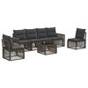 vidaXL Havesofa S&aelig;t 7 stk. Gr&aring; og M&oslash;rkegr&aring; polyrattan