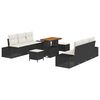 vidaXL Havesofa S&aelig;t 9 stk. Sort polyrattan