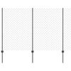 vidaXL K&aelig;de-link hegn med stolpe 10 x 1,6 m PVC-belagt st&aring;l Gr&aring; Mesh