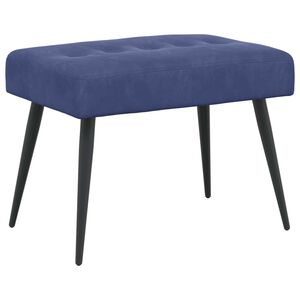 vidaXL B&aelig;nk med knap tufting Politi bl&aring; 60 x 40 x 45 cm Fl&oslash;jl
