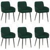 vidaXL Spisestole 6 pcs Velour (V) M&oslash;rkegr&oslash;n 57 x 50 x 85 cm