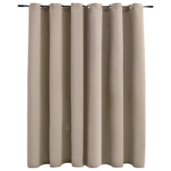 vidaXL m&oslash;rkl&aelig;gningsgardin med metalringe 290 x 245 cm beige