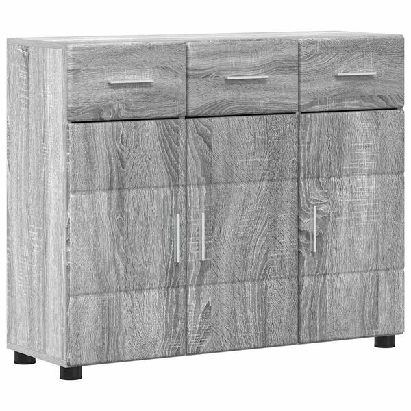 vidaXL Sideboard Gr&aring; Sonoma 88,5 x 30,5 x 73 cm Konstrueret tr&aelig;